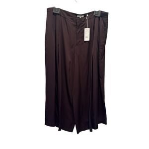 NEW Vince Pleated Wide Leg Dress Pants office Chocolate Brown Size 18 *flaw‎